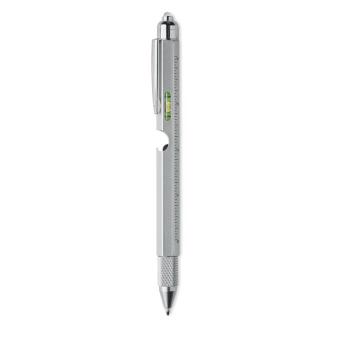 RETOOL Spirit level pen with ruler Flat silver