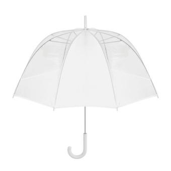 GOTA Transparenter Regenschirm 23" (⌀ 102cm), gebogener Griff. Weiß
