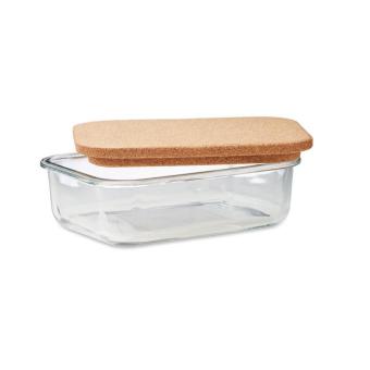 CANOA Glass lunch box with cork lid Transparent