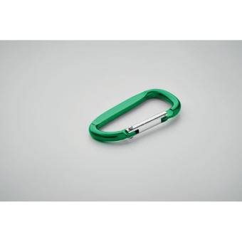 GANCHO Carabiner clip in aluminium. Green