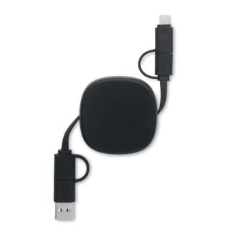LINEA 60W retractable charging cable Black