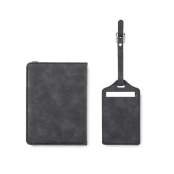 JETTAG Passport and luggage tag set Stone