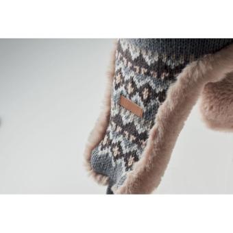 YULONG Gestrickte Ohrenmütze Grau