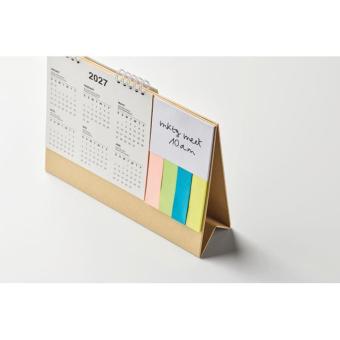 CALENDOO Tischkalender mit Memoblock Beige