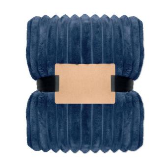 NIEVE RPET fleece striped blanket Aztec blue