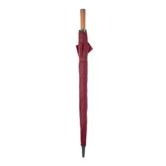 RAYNA 27" auto umbrella wood handle Burgundy