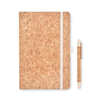 SUBER SET A5 cork notebook with pen Fawn