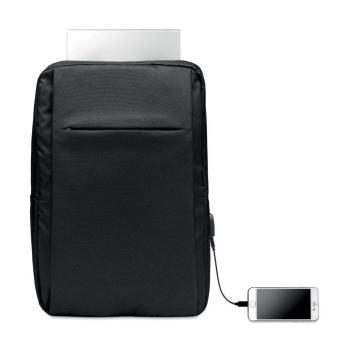 SEOUL Laptop backpack in 300D RPET Black