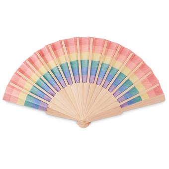 BOWFAN Rainbow wooden hand fan Multicolor