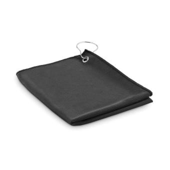 TOWGO RPET golf towel with hook clip Black