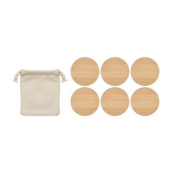 BAYIN SET Set of 6 bamboo coasters Timber