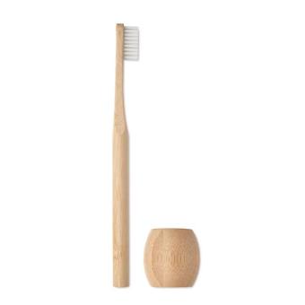 KUILA Bamboo tooth brush with stand Timber
