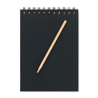 BLACK Scratching paper notebook Timber