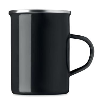 SILVER Metal mug with enamel layer Black