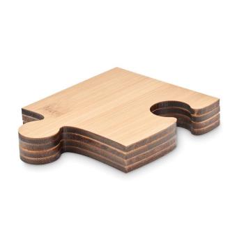 LEPY Set of 4 puzzle coasters Timber