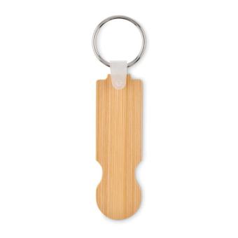 COMPRAS Bamboo euro token key ring Timber