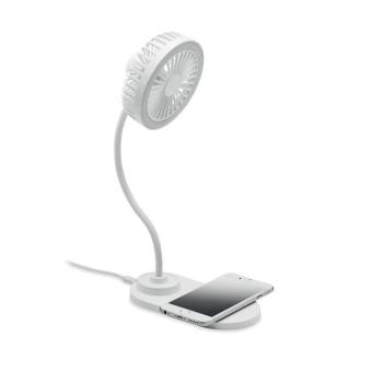 VIENTO Desktop charger fan with light White