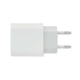 18W 2 port USB charger EU plug White