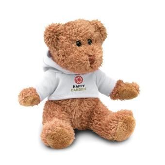 JOHNNY Teddy bear plus with hoodie White