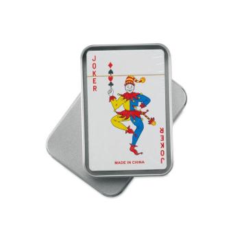 AMIGO Playing cards in tin box Flat silver