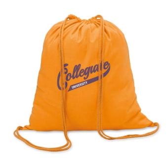 COLORED 100gr/m² cotton drawstring bag Orange