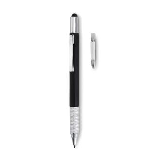 TOOLPEN Spirit level pen with ruler Black