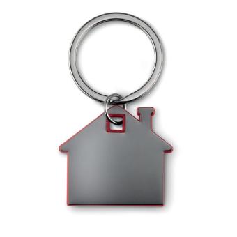 IMBA House shape plastic key ring Red