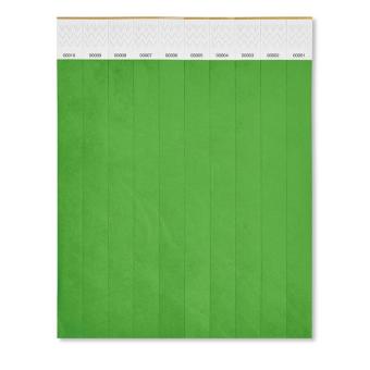  TYVEK One sheet of 10 wristbands Green