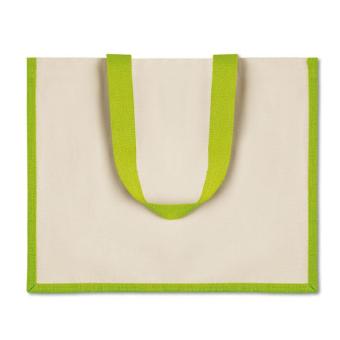 CAMPO DE FIORI Jute and canvas shopping bag Lime