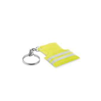 VISIBLE RING Key ring with reflecting vest Neon yellow