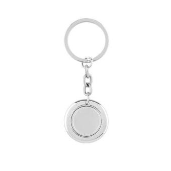 FLAT RING Key ring with token Shiny silver