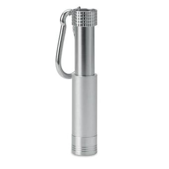 POP LIGHT Taschenlampe mit Karabiner Silber