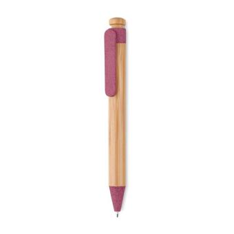 TOYAMA Bamboo/Wheat-Straw ABS ball pen Red