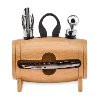 BOTA 4 pcs wine set in wooden stand Timber