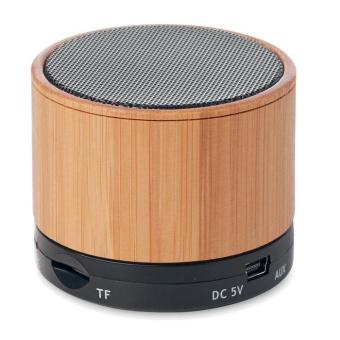 Round Bamboo wireless speaker Black