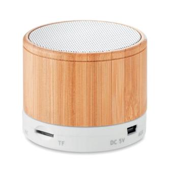 ROUND BAMBOO Runder wireless Lautsprecher 