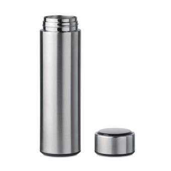 POLE Bottle with touch thermometer Flat silver