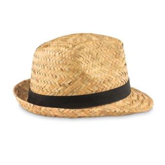 MONTEVIDEO Natural straw hat Black