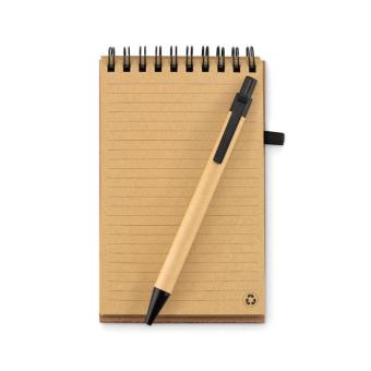 SONORACORK A6 Cork notepad with pen Black