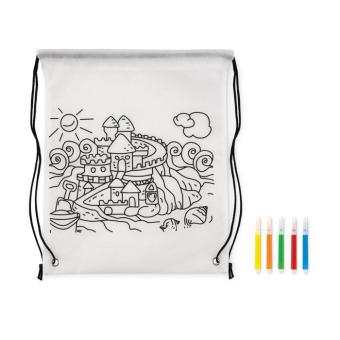 CARRYDRAW Non woven kids bag with pens White