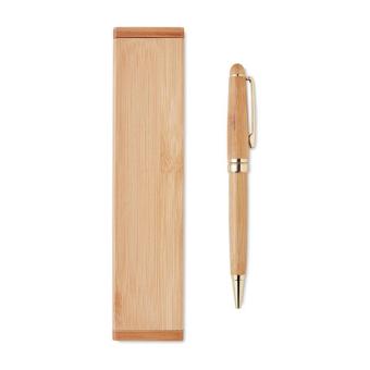 ETNA Bamboo twist ball pen in box Timber