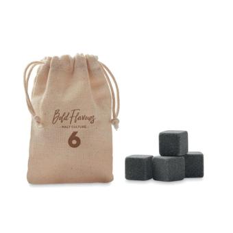 ROCKS 4 stone ice cubes in  pouch Fawn