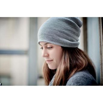 POLO RPET Beanie in RPET with cuff White/black