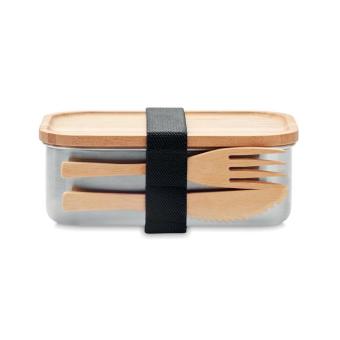 SAVANNA Lunchbox Edelstahl 600ml Holz