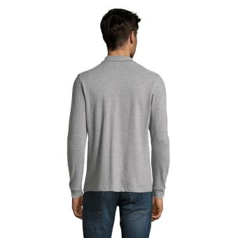 PERFECT LSL MEN PERFECT MEN LSL POLO 180g, Grey melange Grey melange | L