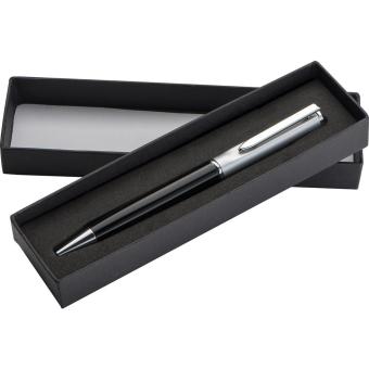 Ballpen with silver top Black