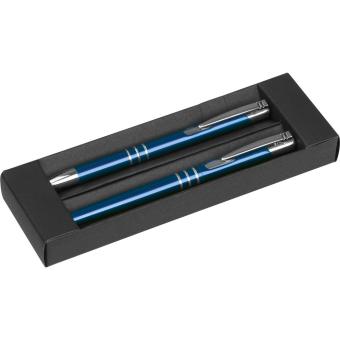 Writing set with ball pen and rollerball pen Aztec blue
