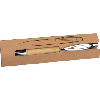 Bamboo ballpen with sharp clip Fawn