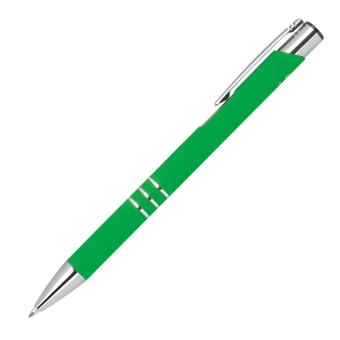 Pen with rubberised surface Green