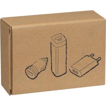 Travel Set Powerbank, EU-Stecker und USB Ladegerät Weiß